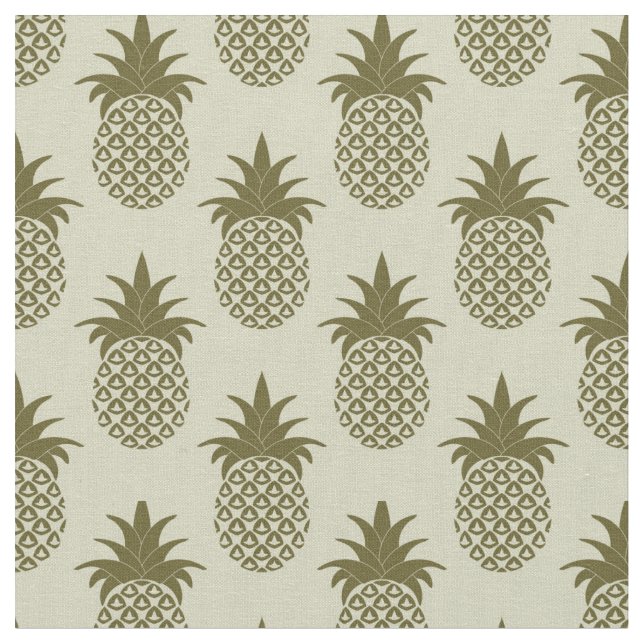 Khaki Pineapple Pattern Fabric (Close Up)