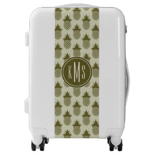 Khaki Pineapple Pattern   Monogram Luggage