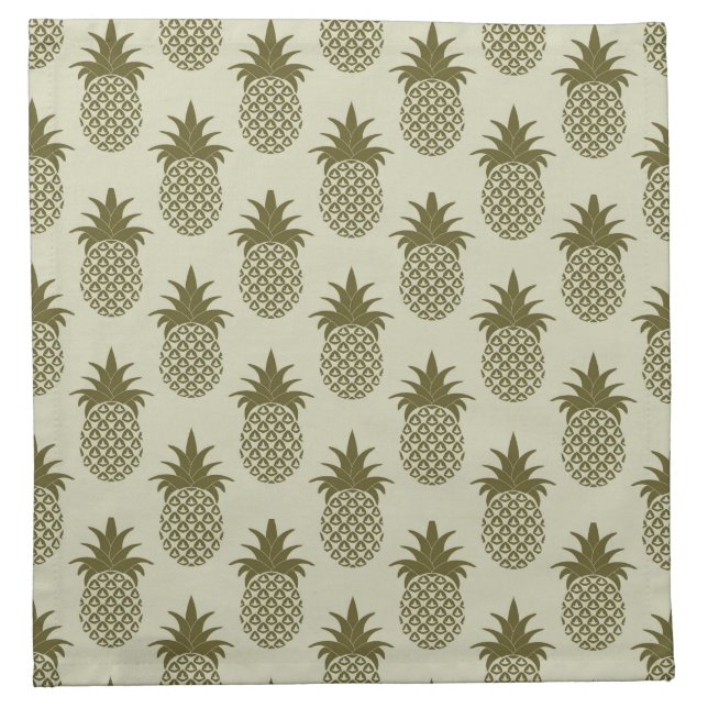 Khaki Pineapple Pattern Napkin (Front)
