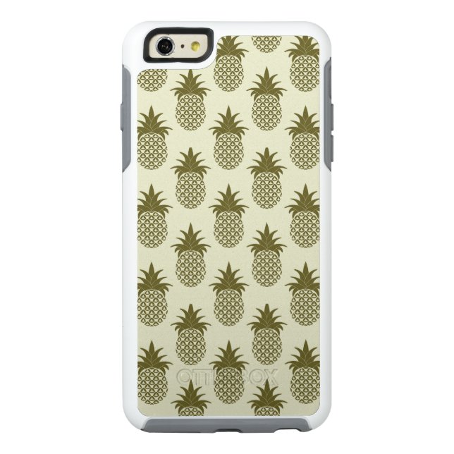 Khaki Pineapple Pattern Otterbox iPhone Case (Back)