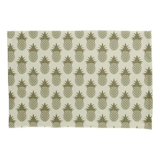 Khaki Pineapple Pattern Pillowcase (Front-Left)