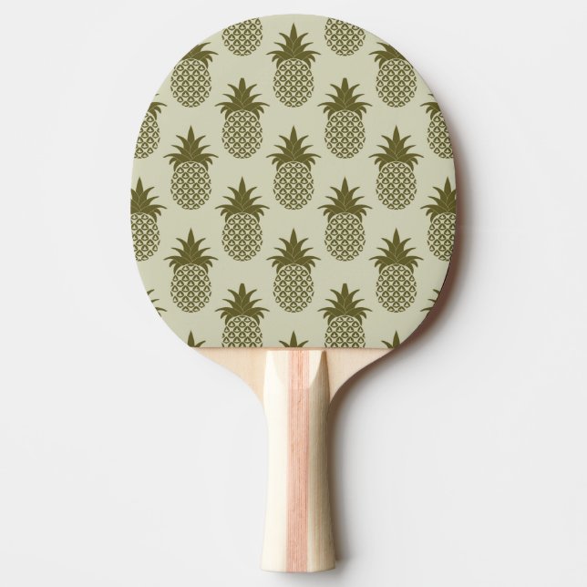 Khaki Pineapple Pattern Ping-Pong Paddle (Front)