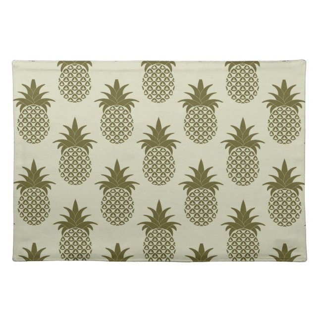 Khaki Pineapple Pattern Placemat (Front)