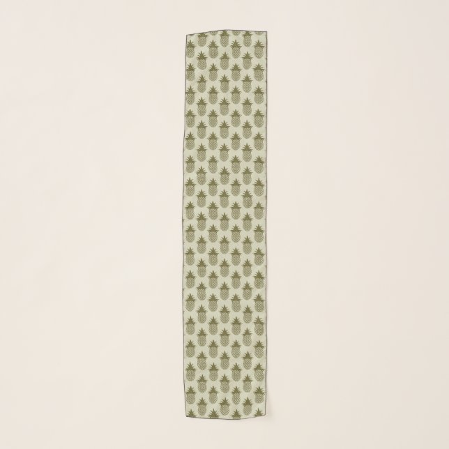 Khaki Pineapple Pattern Scarf (Front)
