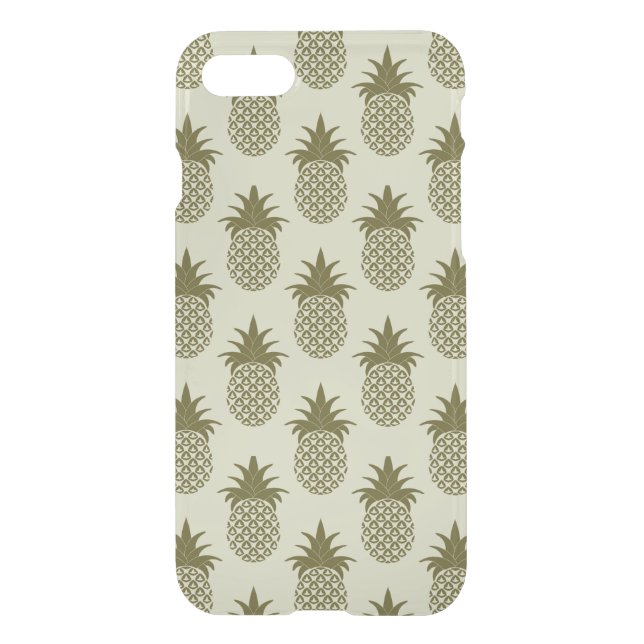 Khaki Pineapple Pattern Uncommon iPhone Case (Back)