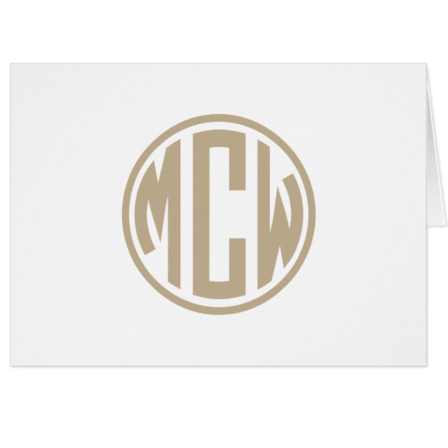 Khaki Preppy Circle Monogram  Font DIY BG Cards (Creator Uploaded)