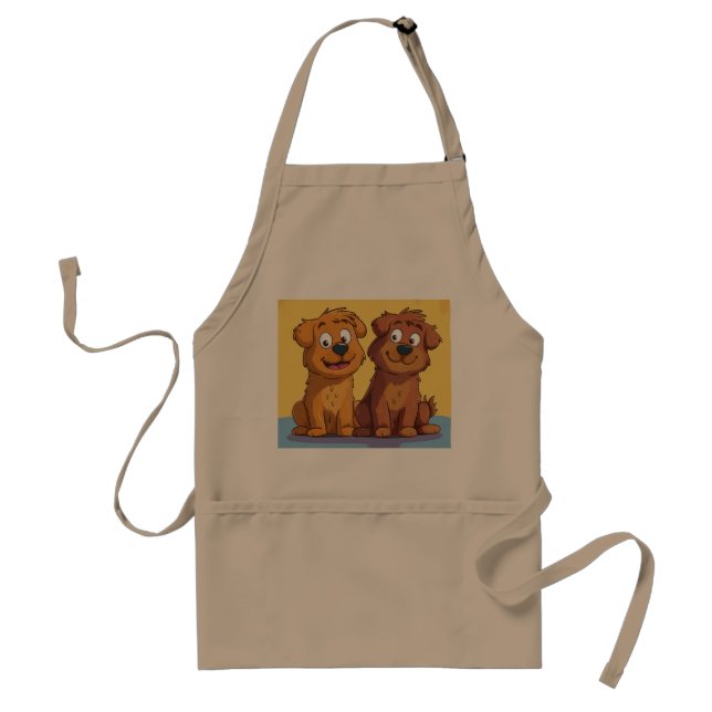 Khaki puppy adult apron (Front)