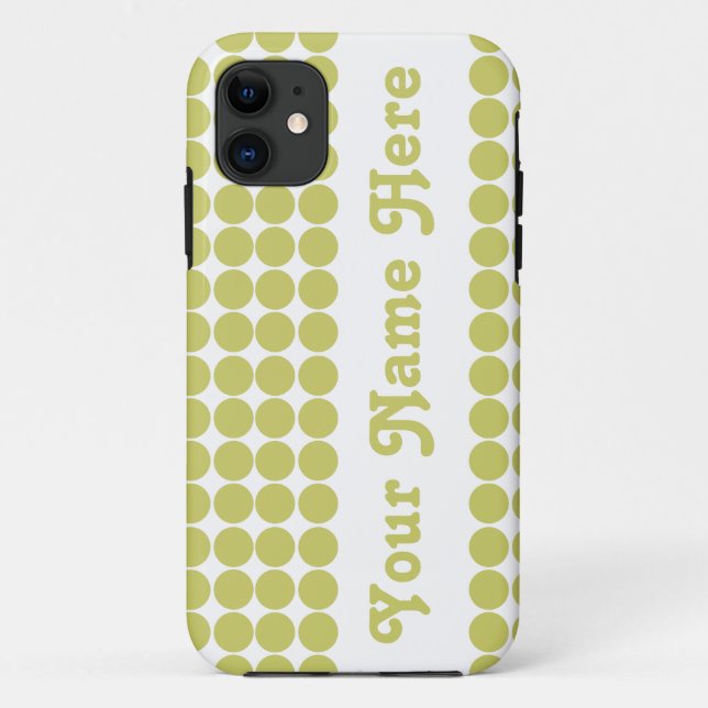 Khaki Safari Dot with name Case-Mate iPhone Case (Back)
