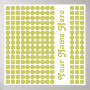 Khaki Safari Dot with name Poster