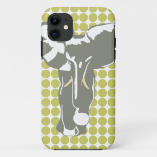 Khaki Safari Dot with Pop Art Elephant iPhone 11 Case
