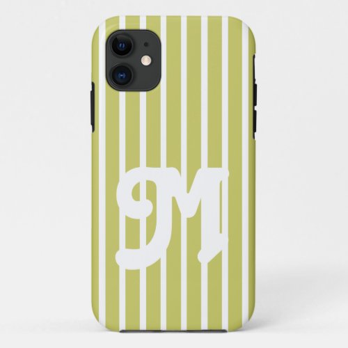 Khaki Safari Stripe iPhone 11 Case