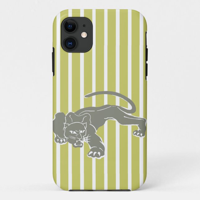 Khaki Safari Stripe with Leopard Case-Mate iPhone Case (Back)
