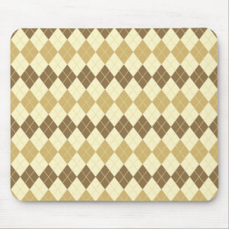 Khaki Scottish Tartan-Pattern Mouse Pad
