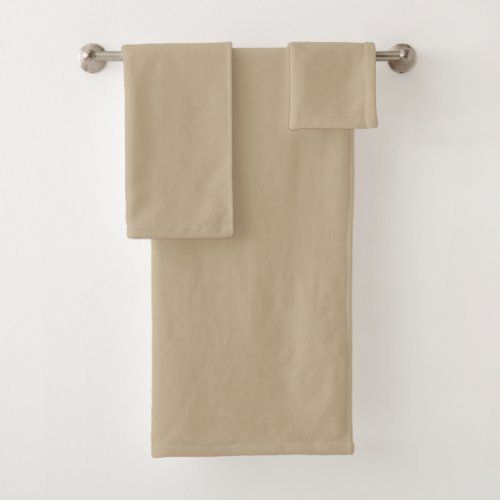 Khaki Solid Color Bath Towel Set