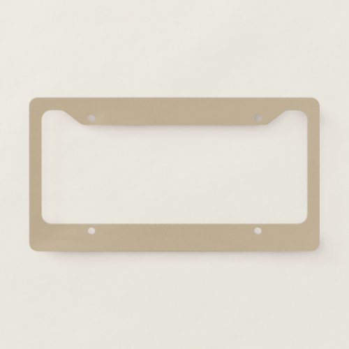 Khaki Solid Color License Plate Frame