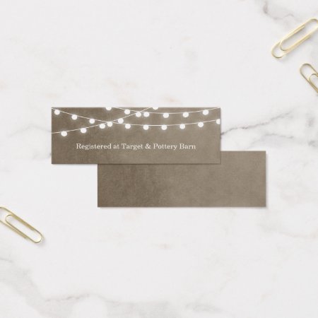 Khaki String Lights Wedding Insert Card