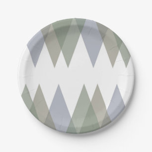 Khaki triangles paper plates