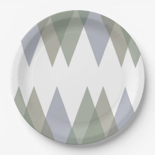 Khaki triangles paper plates