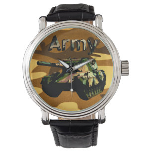 Khaki Vintage Army Tank, Watch