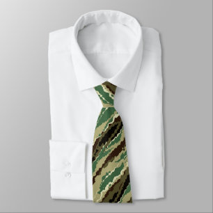 Khakki camouflage striped camouflage stylish trend neck tie