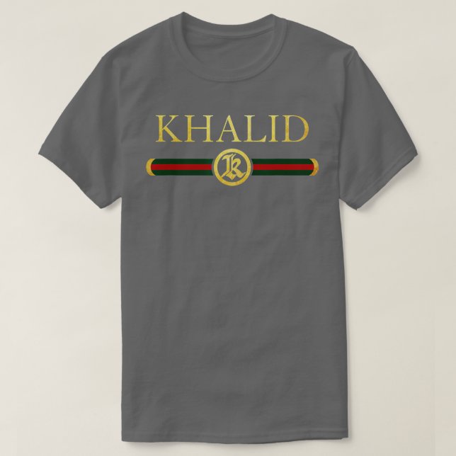Khalid Name Personalized Royal Luxury Gift Men Wom T-Shirt (Design Front)