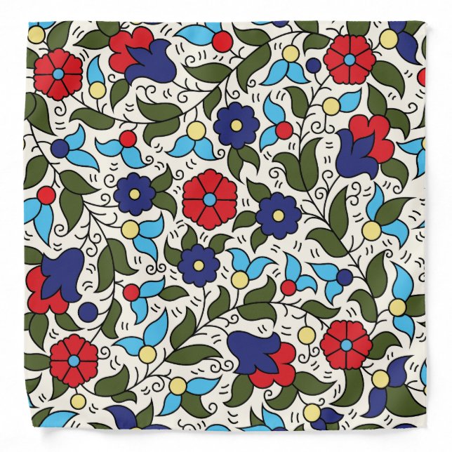 Khalil Hebron Ceramic Middle Eastern Arab Floral Bandana (Front)