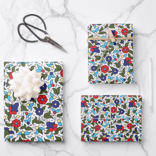 Khalil Hebron Middle Eastern Ceramic Inspired Wrapping Paper Sheets (Front)