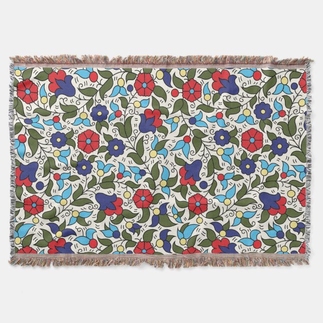 Khalili Floral  Throw Blanket (Front)