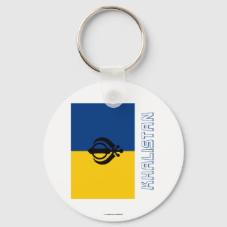 Khalistan Flag with Name Keychain