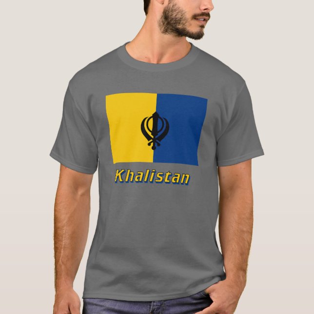 Khalistan Flag with Name T-Shirt (Front)