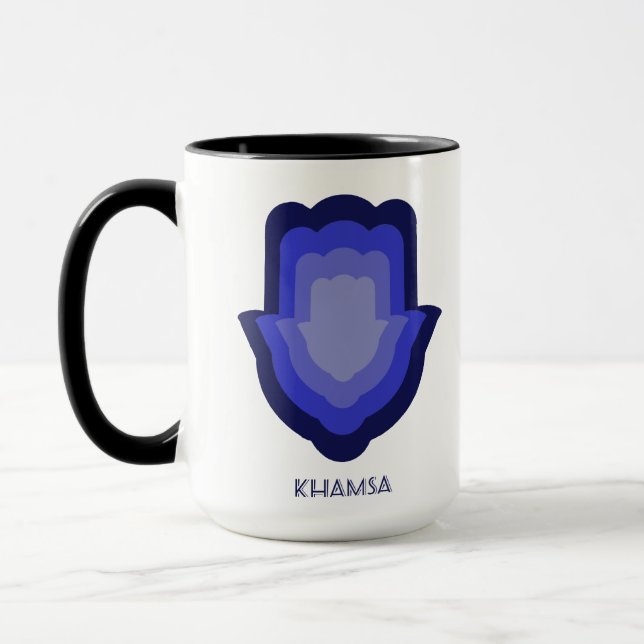 Khamsa Blue Mug (Left)