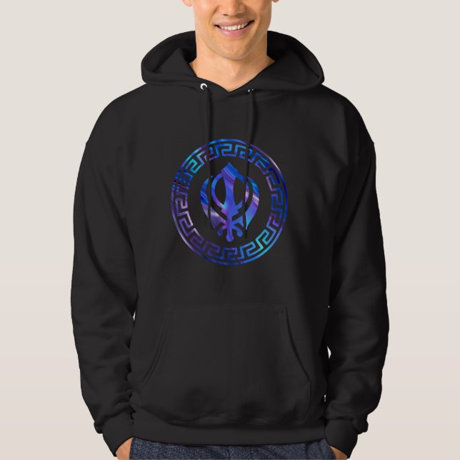 Khanda, Sikh, Sikhism Symbol, Sikh Khanda Hoodies (Front)