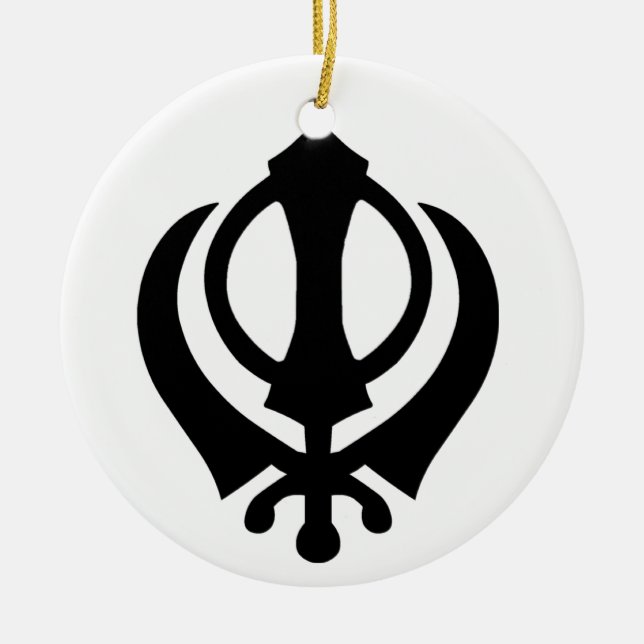 Khanda Sikh Symbol Ceramic Ornament (Front)
