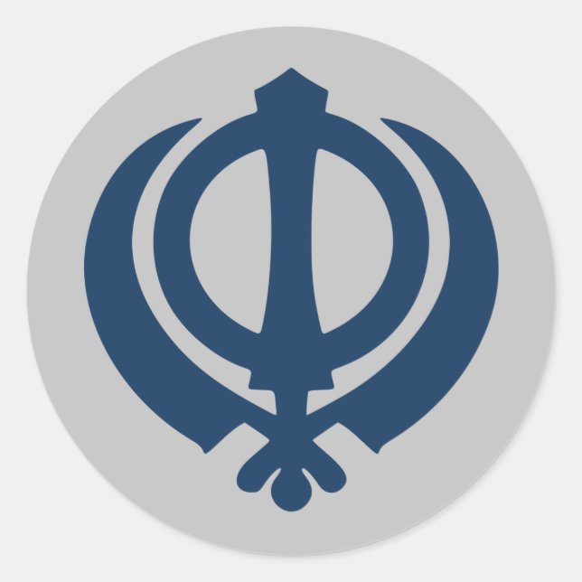 Khanda symbol (Sikh) Classic Round Sticker (Front)