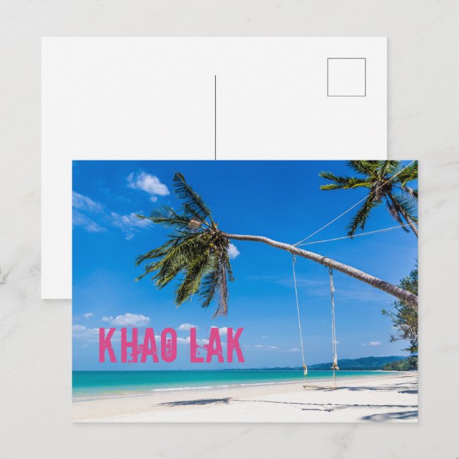 Khao Lak Phang-Nga Thailand Beach Panorama Holiday Postcard (Front/Back)