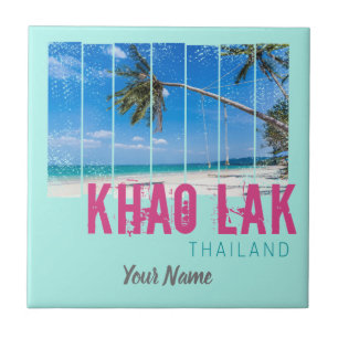 Khao Lak Phang-Nga Thailand Vintage Beach Souvenir Ceramic Tile