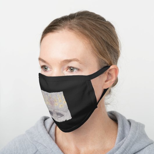 Khaos Crystal Black Cotton Face Mask (Angled)