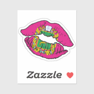 Kharkiv Oblast Kharkivshchyna Lipstick Love Flag Sticker