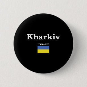 Kharkiv Ukraine And The Ukrainian Flag Of Ukraine Button