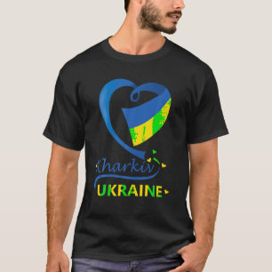 Kharkiv Ukraine National Flag Heart Emblem Crest T T-Shirt