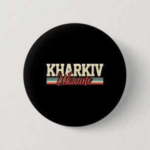 Kharkiv Ukraine Travel Souvenir Retro Gift Button