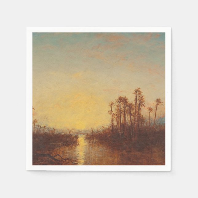Khartoum, Coucher De Soleil – Félix Ziem Napkins (Front)