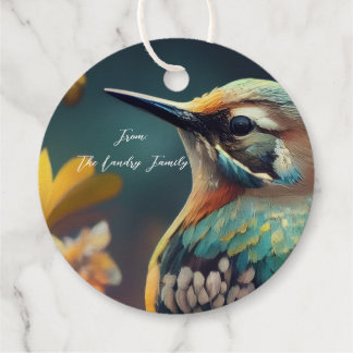 Khem Hummingbird Garden Foil Circle Favor Tag