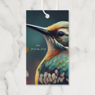 Khem Hummingbird Garden Wedding Gift Tag GoldFoil