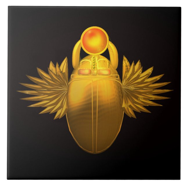 Kherpi God of the Rising Sun,Ancient Egypt Ceramic Tile (Front)