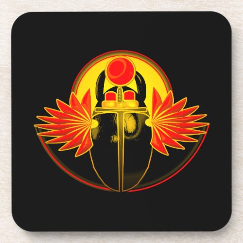 Kherpi God of the Rising Sunscarab beetle Beverage Coaster