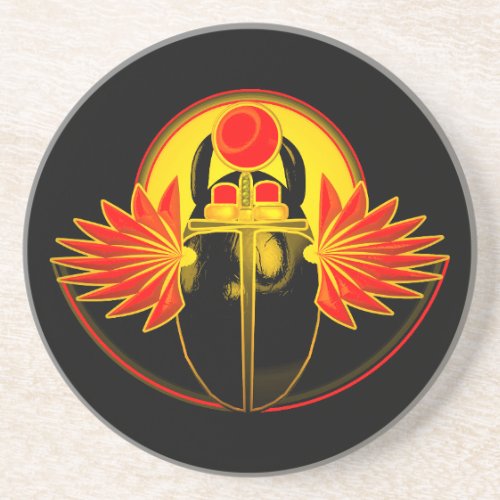 Kherpi God of the Rising Sunscarab beetle Coaster