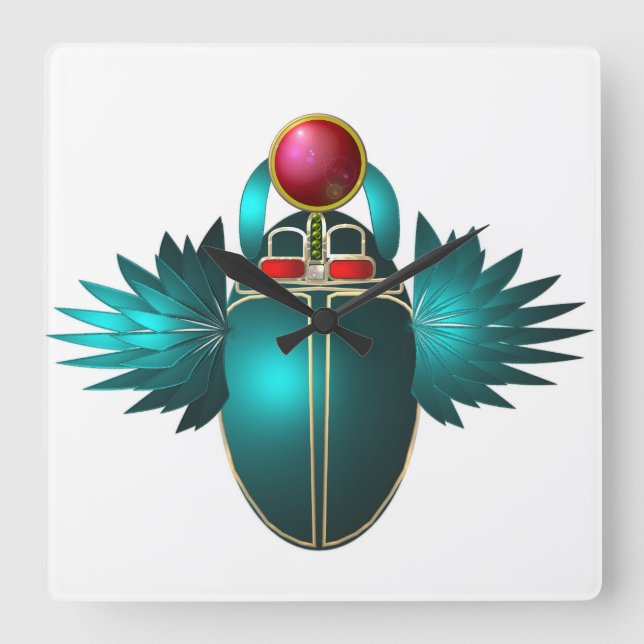 Kherpi God of the Rising Sun,scarab beetle. Square Wall Clock (Front)