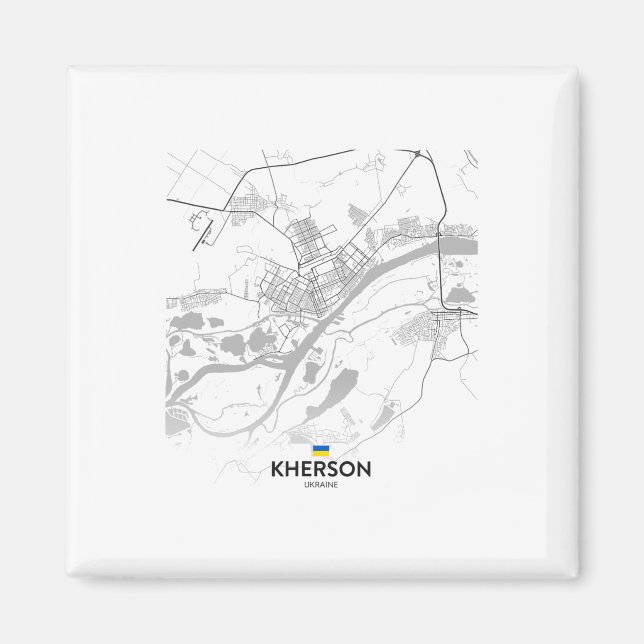 Kherson Ukraine Map Flag  Magnet (Front)