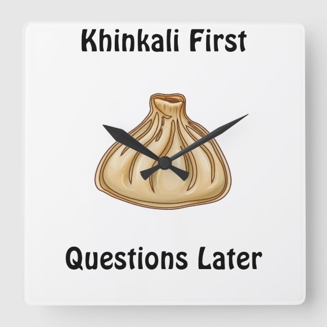Khinkali Square Wall Clock (Front)